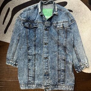 Vintage Jordache Acid Wash Denim Jacket Longline Fit